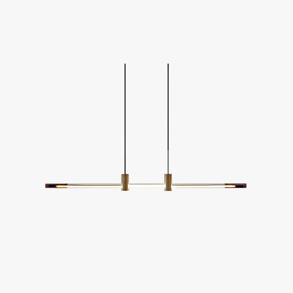 Ray Suspension Linéaire Moderne, Metal/Acrylique, Rouge/Marron, Chambre