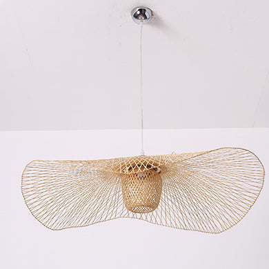 Ritta Suspension Rond Vintage, Bambou/Bois, Bois, Salon