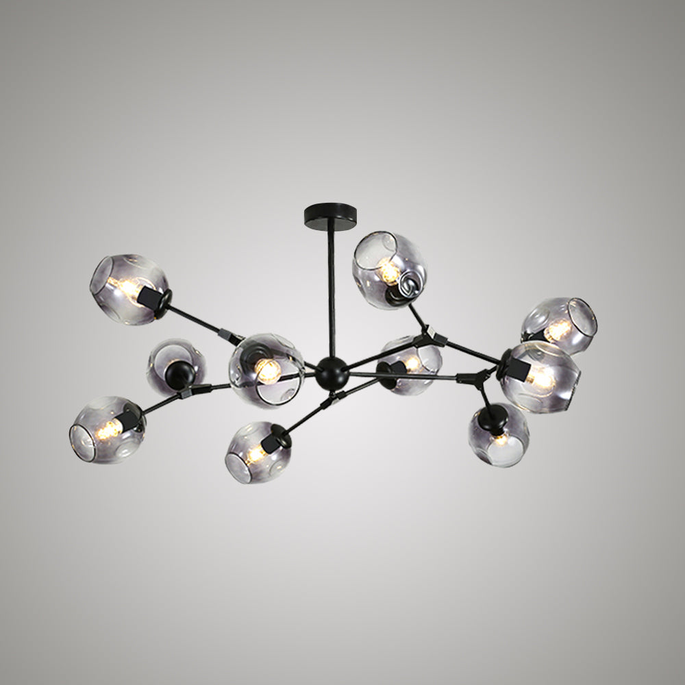 Valentina Suspension Multi Retro, Metal/Verre, Noir/Or, Chambre