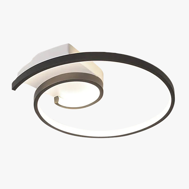 Arisha Plafonnier Linéaire Minimaliste, Métal/Gel de Silice, Noir/Blanc, Salon