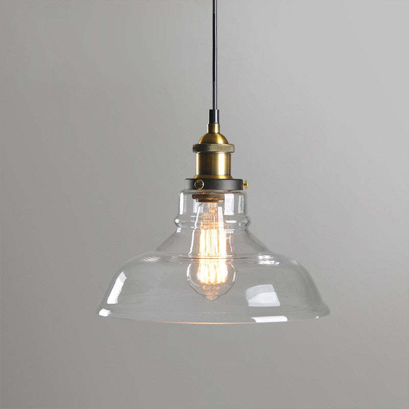 Arisha suspension Industriel en Verre, Clair/Ambre/Gris Fumé