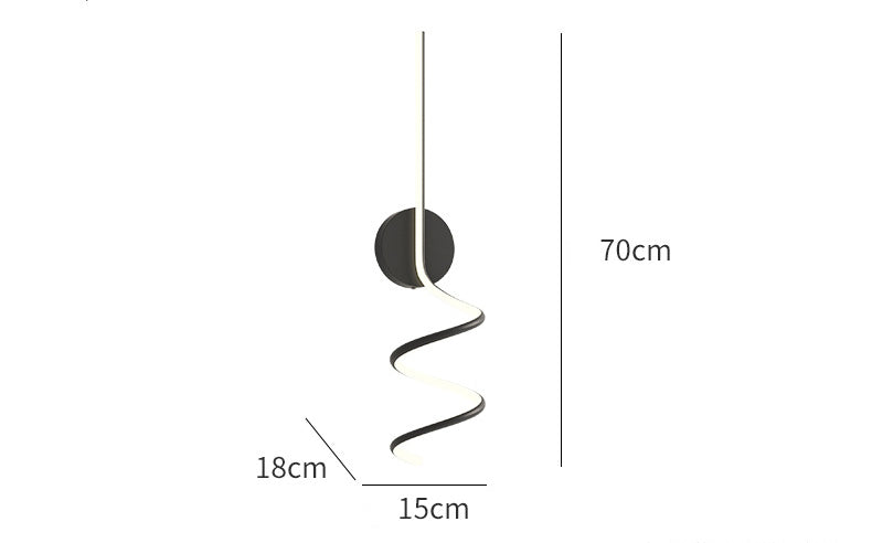 Arisha Applique Murale LED Spirale Moderne Pour Chambre, Couloir, Salon