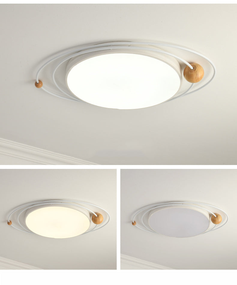 Arisha Plafonnier Rond Moderne, Metal/Bois, Blanc/Noir/Gris/Vert/Bleu, Salon