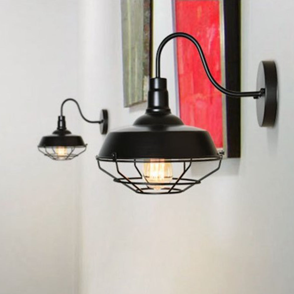 Silva Applique Murale Landerne Vintage, 3 Style, Métal/Verre, Noir, Cour