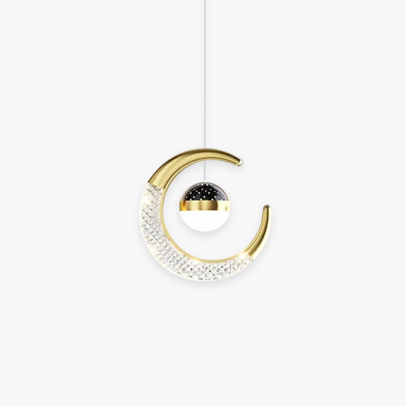 Arisha Suspension Ciel Etoilé Linéaire Simple, Métal, Noire/Dorée, Chambre