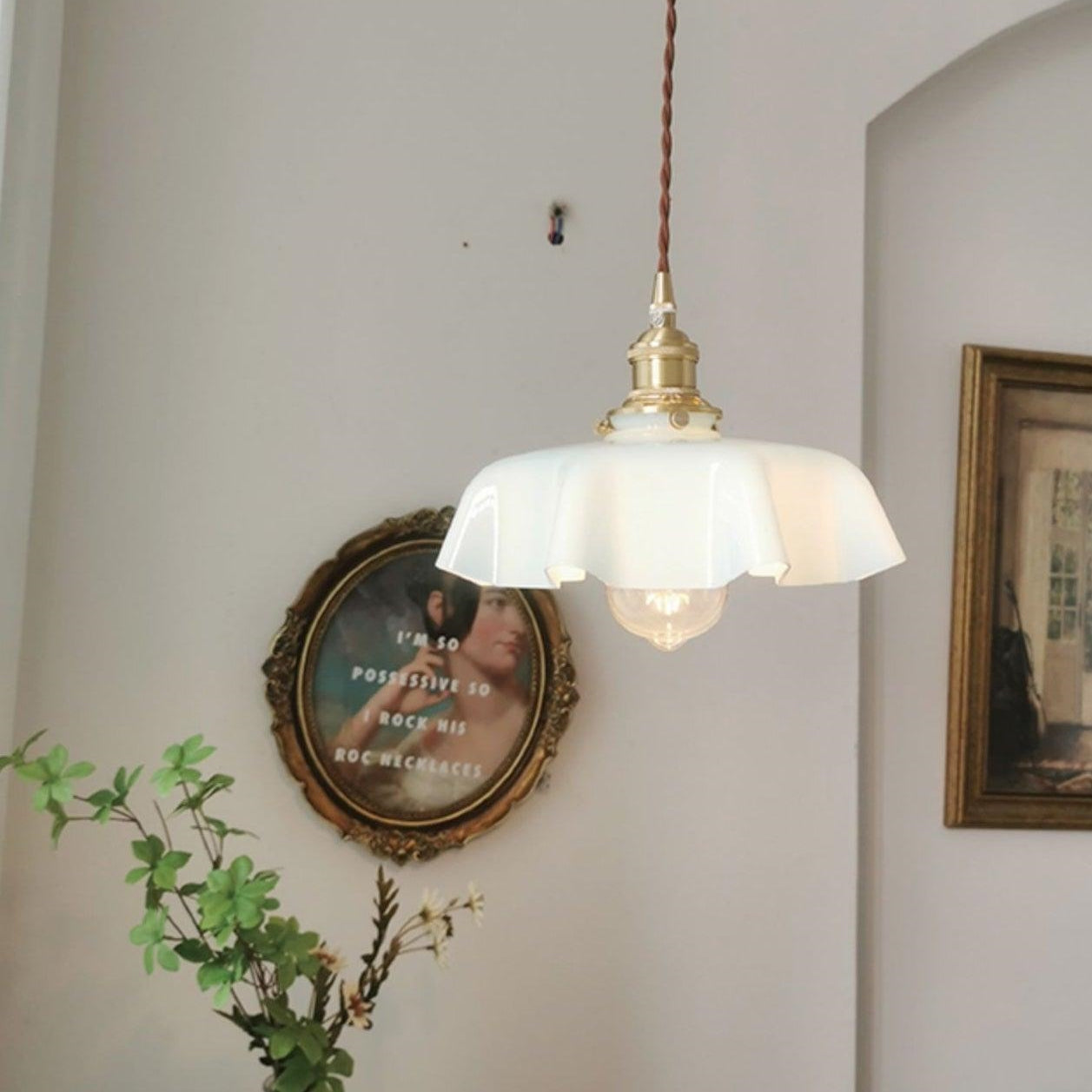 Valentina Vintage LED Suspension Métal/Verre Chambre À Coucher