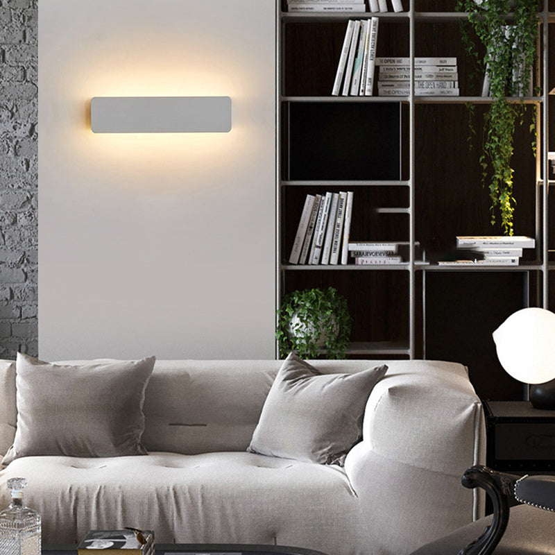 Ray Applique Murale Rectangulaire Moderne, Métal, Blanc, Jardin