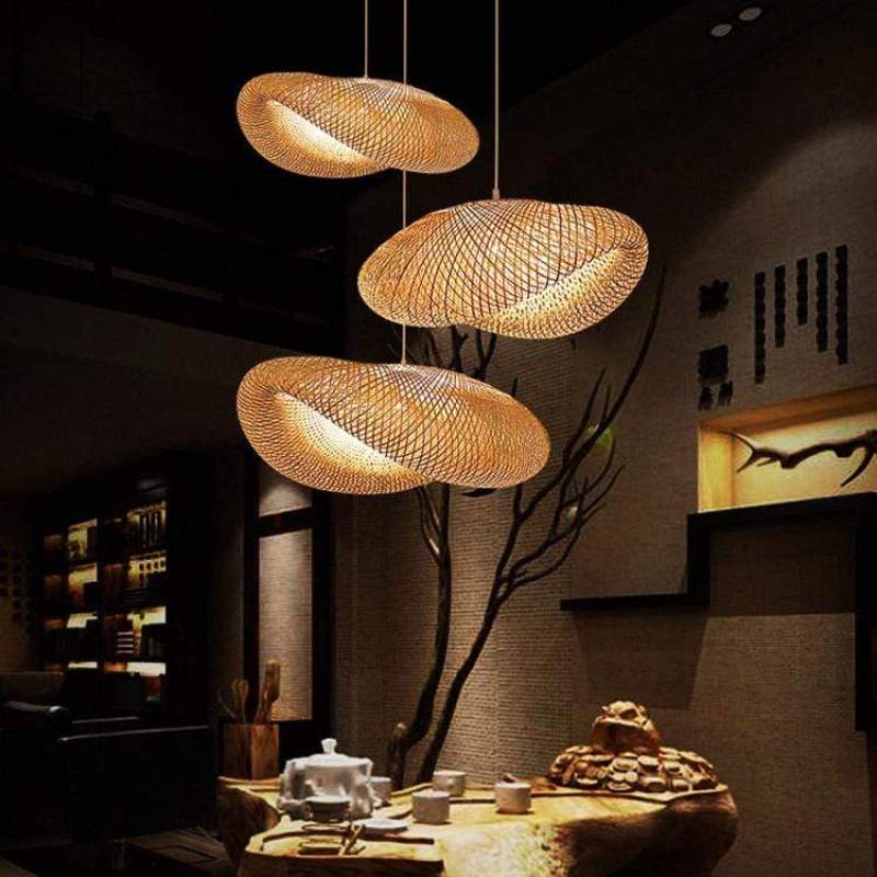 Ritta Suspension Nuage Bohème, Bambou, Bois, Salon