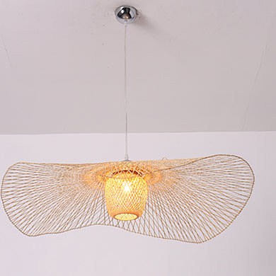 Ritta Suspension Rond Vintage, Bambou/Bois, Bois, Salon