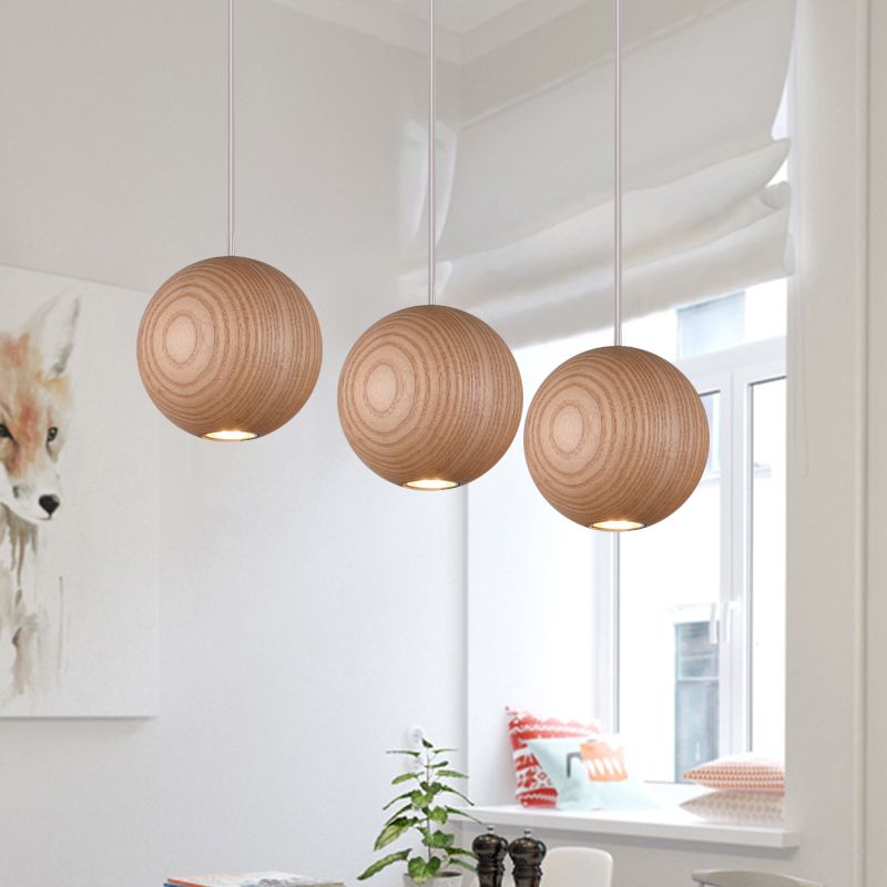 Muto Ball Cluster LED Suspension Bois Salon Chambre à coucher