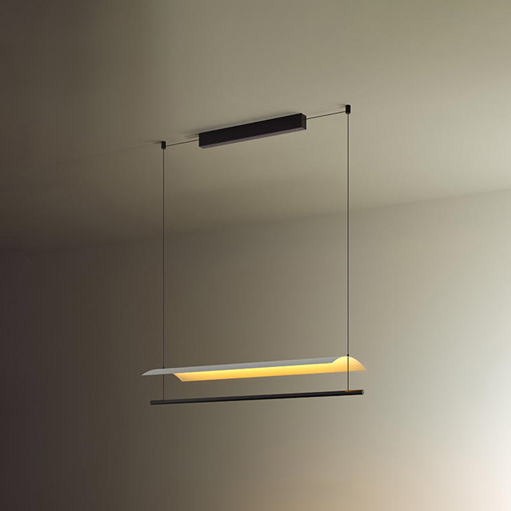 Ray Suspension Linéaire Inhabituel, Métal/Acrylique, Noir, Salon/Restaurant
