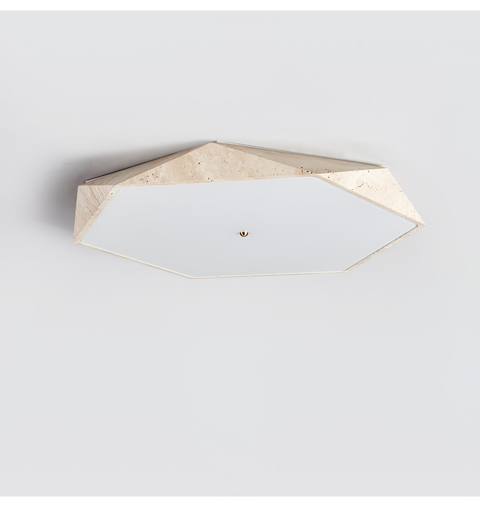 Hexagonal Travertine Ceiling Light - Letslighting