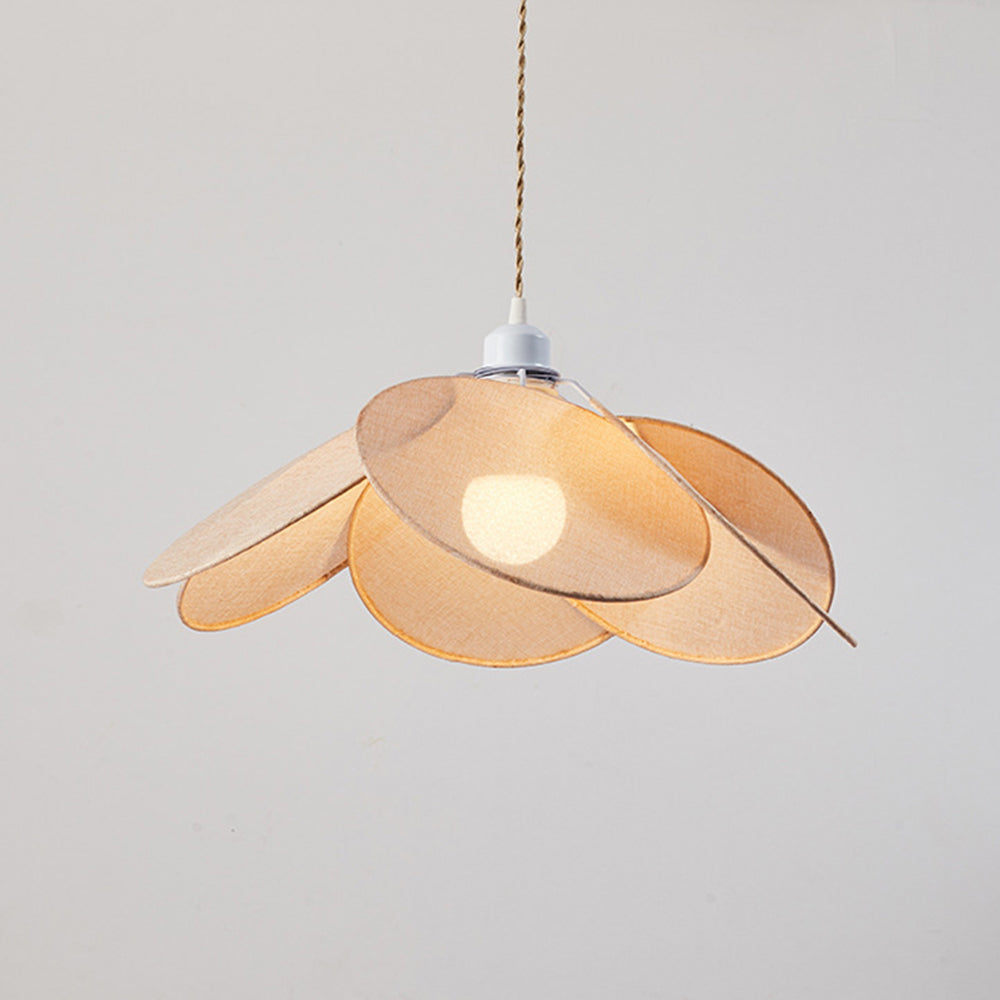 Ritta Suspension Petale Contemporain, Metal/Tissu, Orange/Marron/Beige, Salon