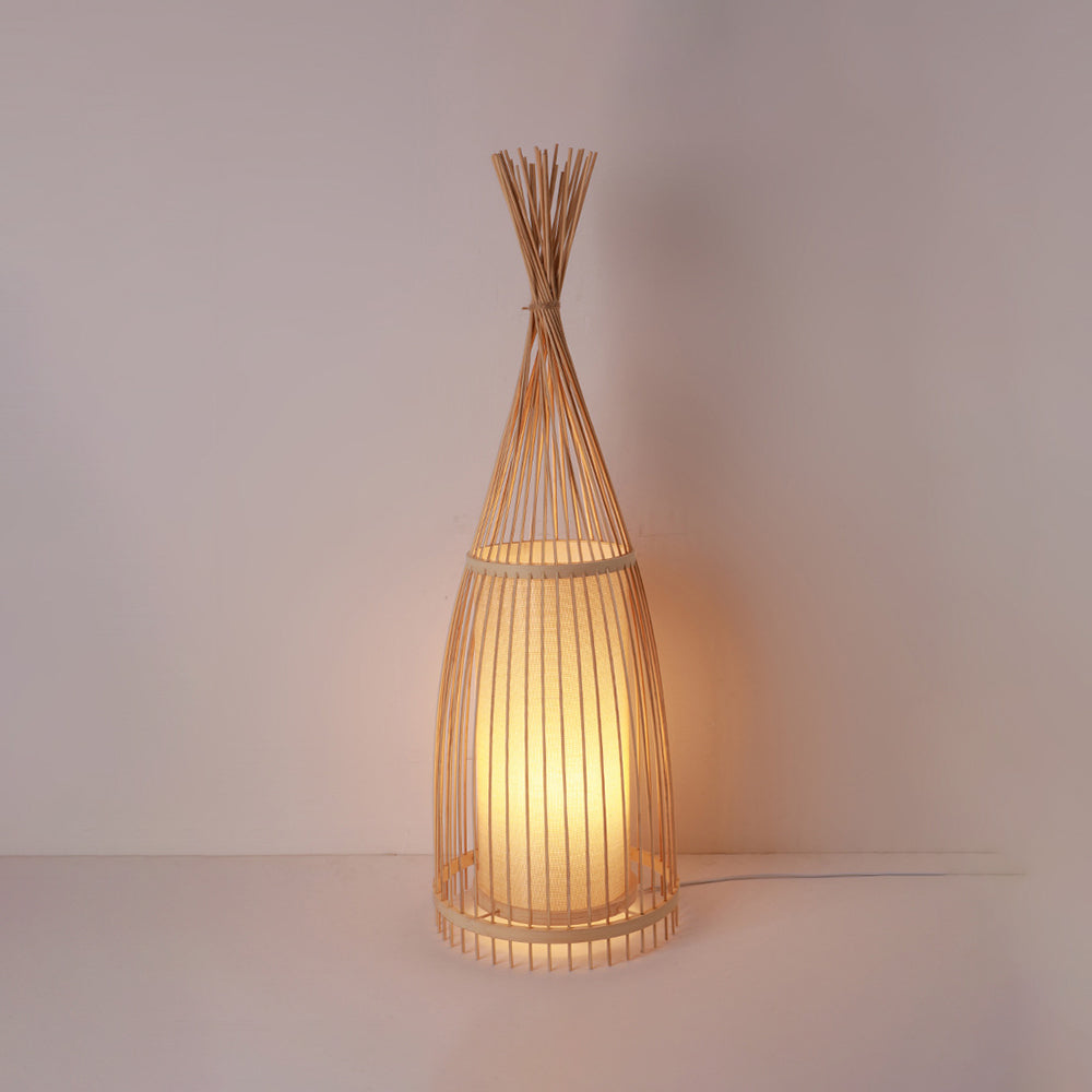 Muto Lampadaire Design Naturel Bois Rotin, Salon/Chambre