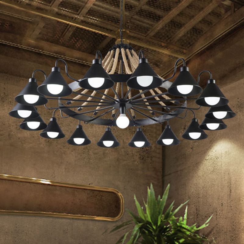 Silva Suspension Dôme Industriel, Métal/Verre, Noir/Blanc, Salon