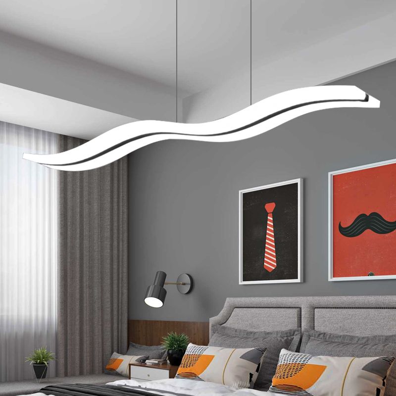 Arisha Moderne LED Suspension Blanc Métal Acrylique Salon Chambre à coucher