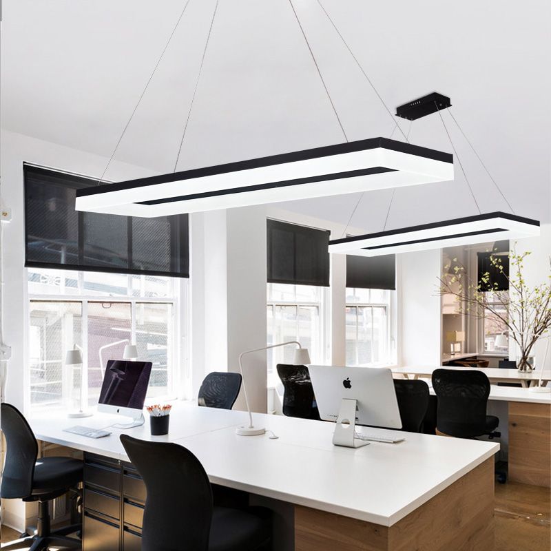 Arisha Luminaires Suspensions Carrée Simple Moderne Acrylique Noir/Blanc Salon/Chambre à Coucher/Salle à Manger