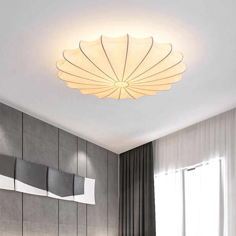 Ritta Ronde Moderne LED Plafonnier Blanc Tissu Salon Chambre à coucher