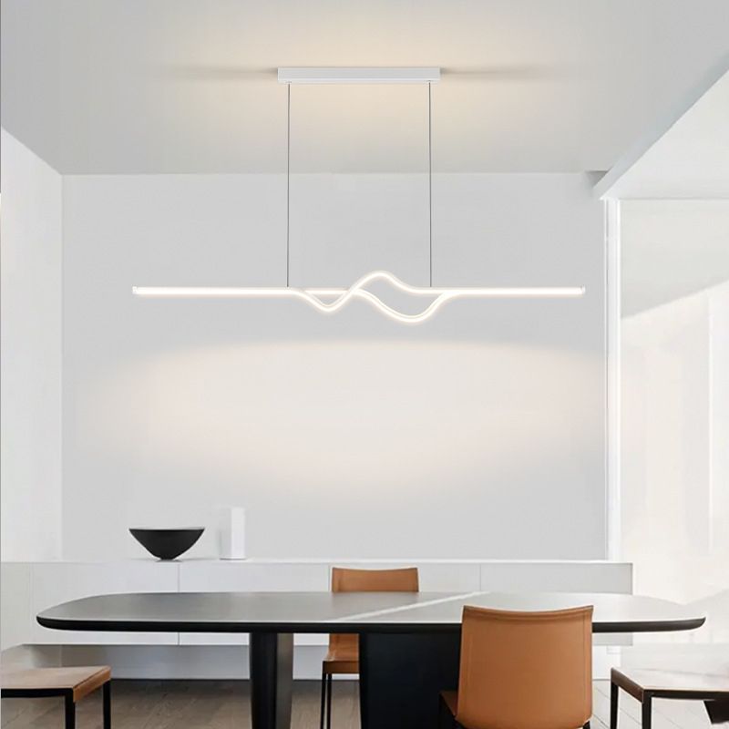 Arisha Suspension Linéaire Minimaliste, Noir/Blanc/Gris, Salon