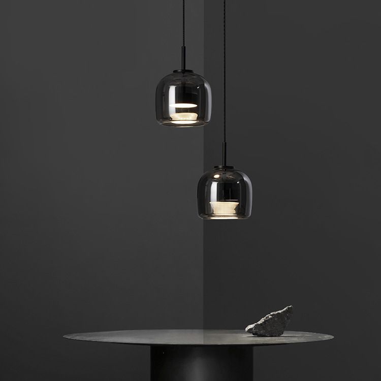 Valentina Suspension Dôme Moderne, Verre, Noir, Salon