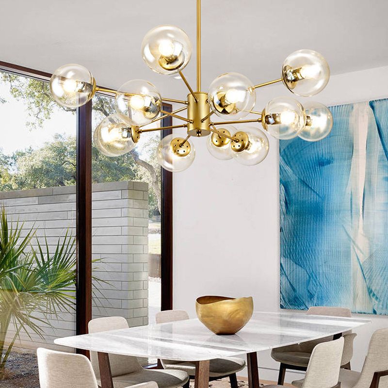 Valentina Suspension Multi Retro, Metal/Verre, Noir/Or, Salon