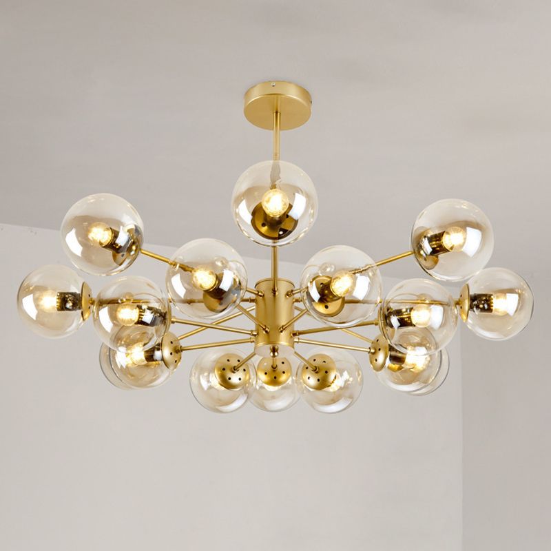 Valentina Suspension Multi Retro, Metal/Verre, Noir/Or, Salon