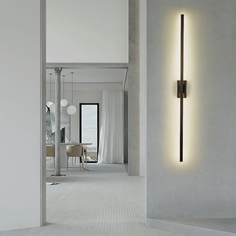 Arisha Longue Intérieur LED Applique Murale Linéaire Moderne Métal Noir Salle de Bain