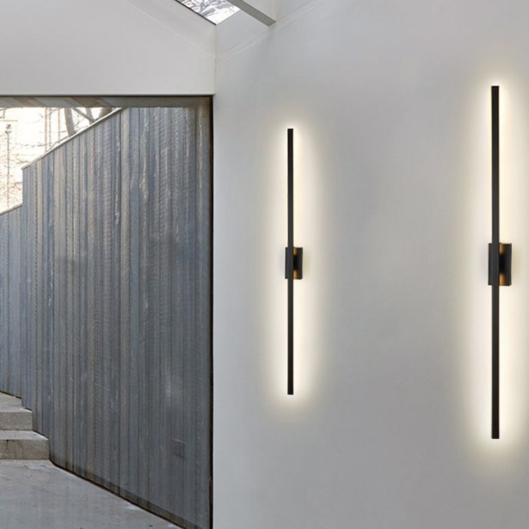 Arisha Longue Intérieur LED Applique Murale Linéaire Moderne Métal Noir Salle de Bain