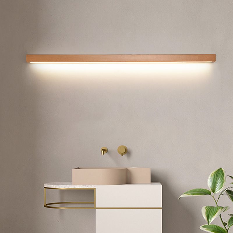 Muto Applique Murale Miroir Linéaire Minimaliste Bois Salon