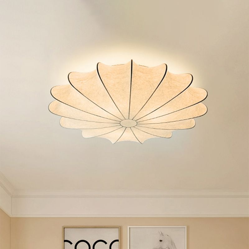 Ritta Ronde Moderne LED Plafonnier Blanc Tissu Salon Chambre à coucher