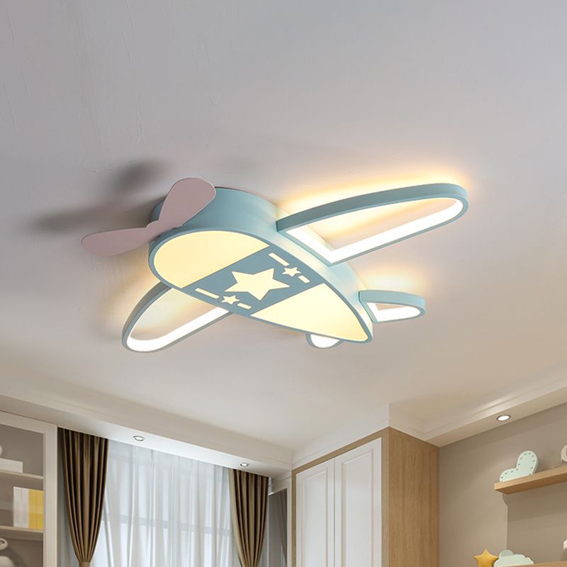Valentina Moderne LED Plafonnier Bleu Rose Métal Acrylique Salon