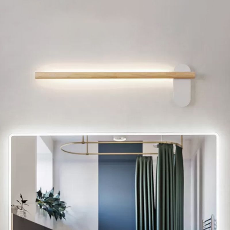 Muto Applique Miroir Linéaire Naturelle, Bois, Chambre à Coucher