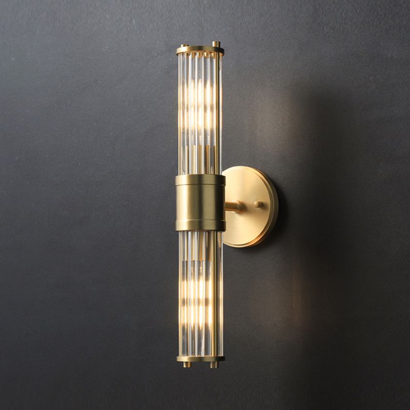 Arisha LED Applique Murale Cylindrique Vintage Métal/Verre Or