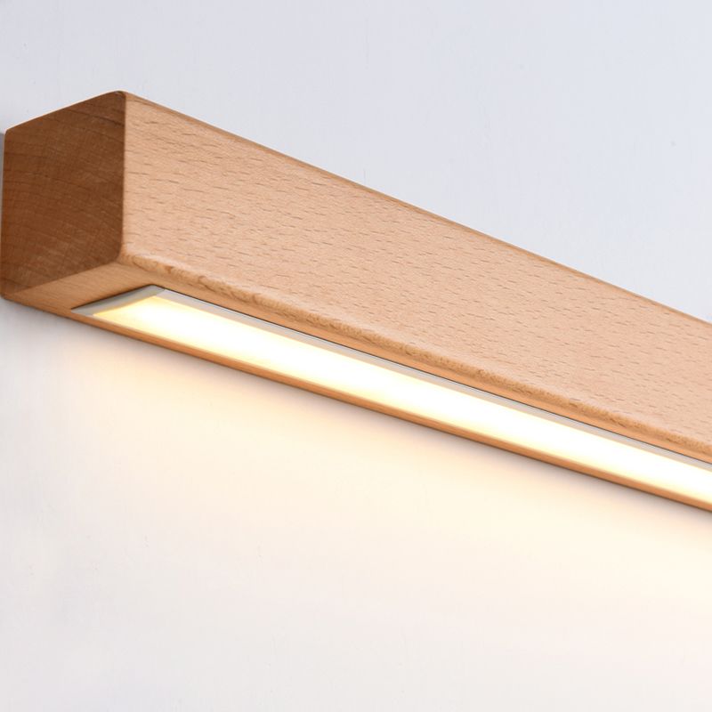 Muto Applique Murale Miroir Linéaire Minimaliste Bois Salon