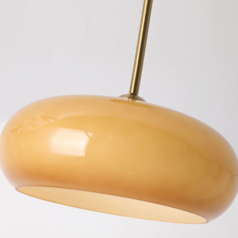 Valentina Plafonnier Rond Moderne, Métal/Verre, Orange/Blanc, Salon