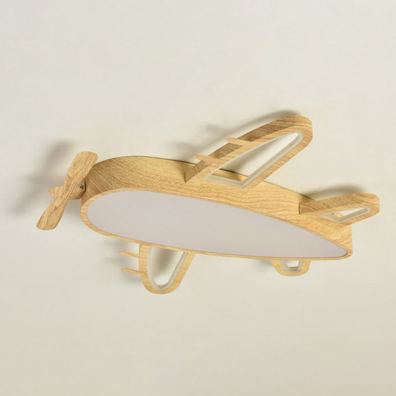 Aria Design LED Plafonnier Avion Moderne Bois/Acrylique Bois/Beige Salon