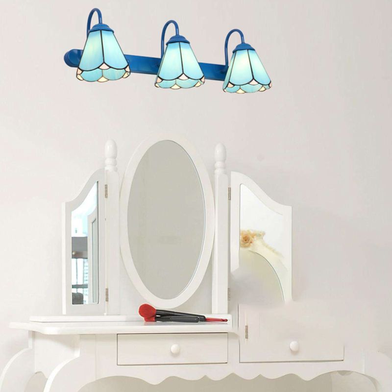 Tiffany Applique Murale de Vanité Fleur Tiffany, Verre/Métal, Chambre