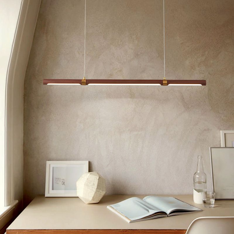 Muto Design Italien Luminaires Suspensions Linéaire Rustique Métal/Acrylique Bois Cuisine/Chambre