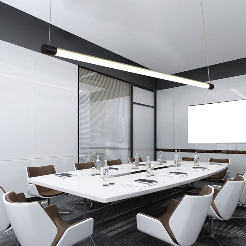 Ray Linéaire LED Suspension Noire Argent Métal Chambre à coucher
