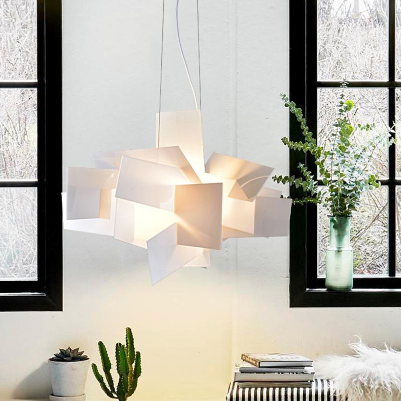 Ritta Art LED Suspension Blanc Rouge Métal Acrylique Salon