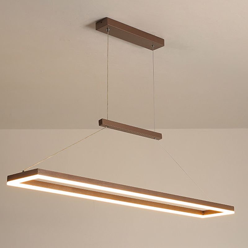 Ray Suspension Rectangulaire Contemporaine, Metal, Café/Or, Chambre