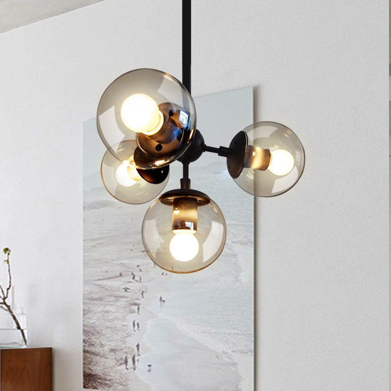 Valentina Lustre Industriel, Metal/Verre, Noir, Chambre