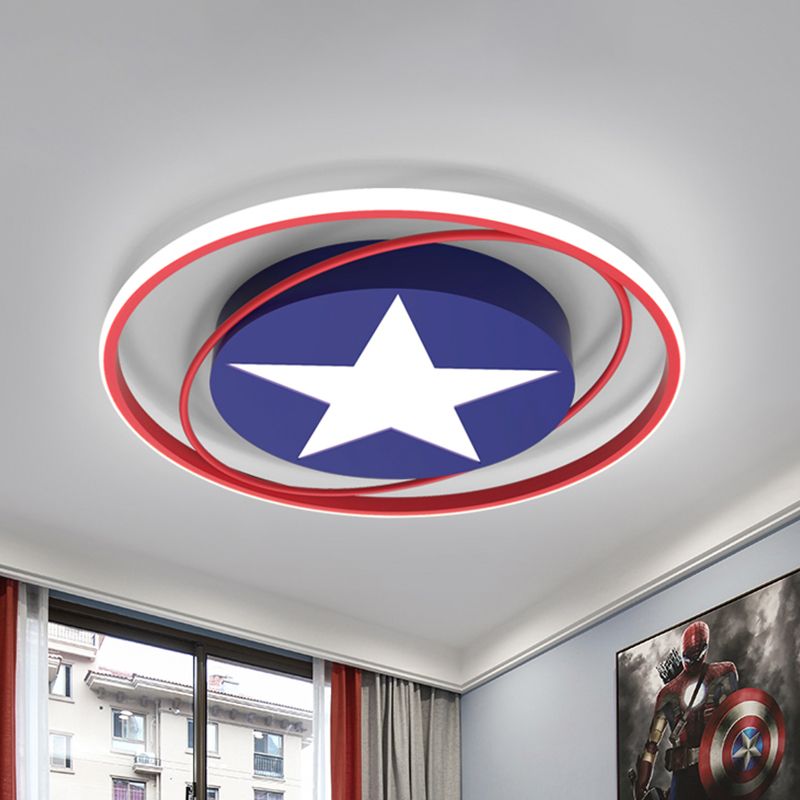 Epoch Moderne Ronde LED Plafonnier Bleu/Blanc Métal Salon Chambre à coucher