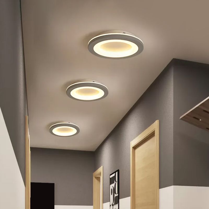 Arisha Fleur Moderne LED Plafonnier Gris Acrylique Chambre à coucher