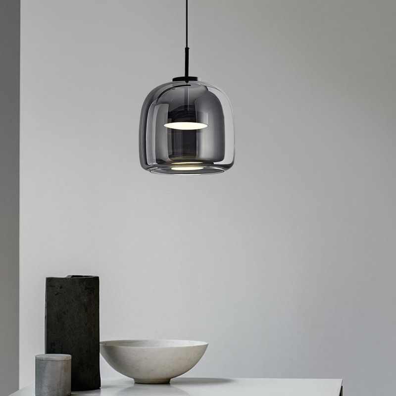 Valentina Suspension Dôme Moderne, Verre, Noir, Salon