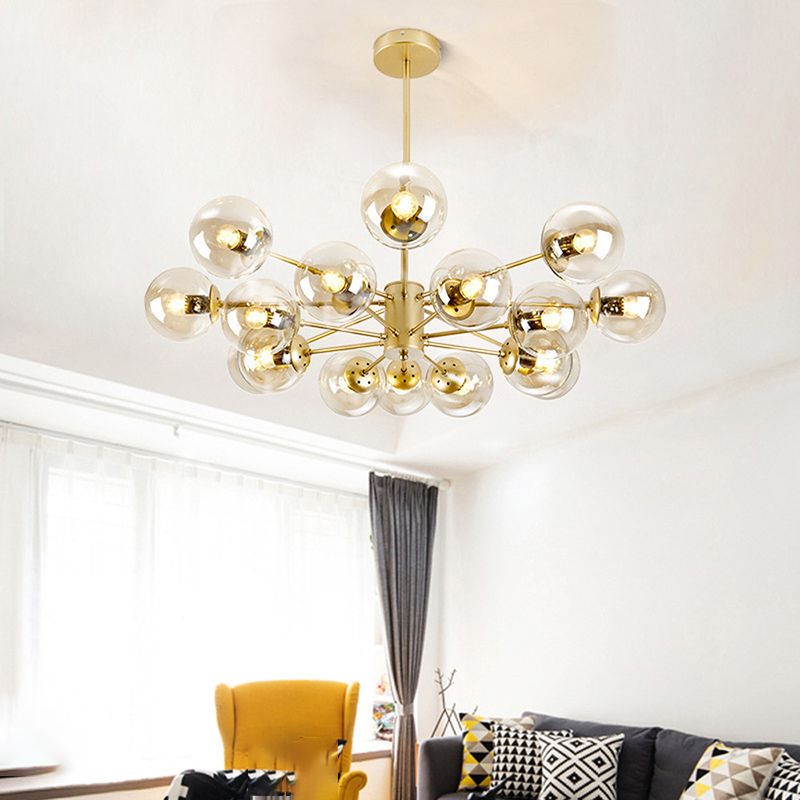 Valentina Suspension Multi Retro, Metal/Verre, Noir/Or, Salon
