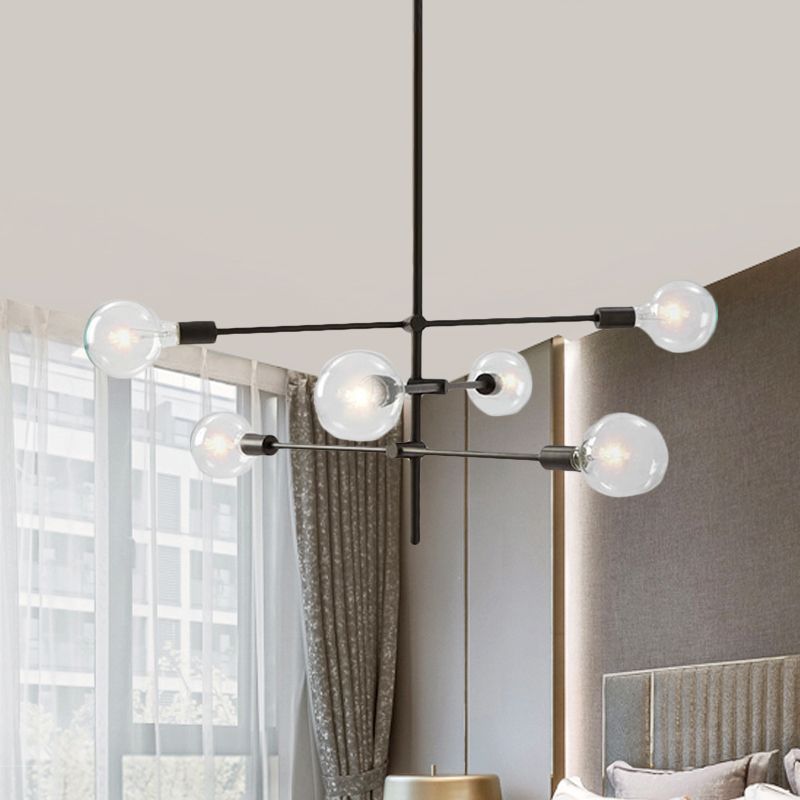 Valentina Moderne Lustre Noir/Doré Métal/Verre Salon Chambre à coucher