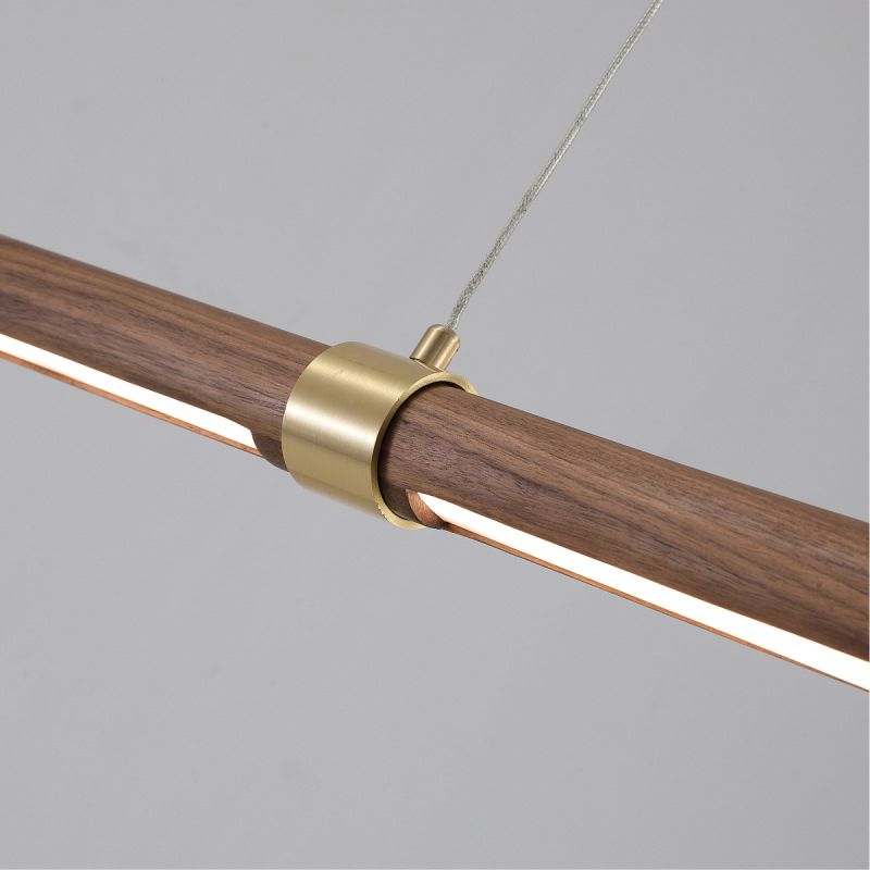 Muto Design Italien Luminaires Suspensions Linéaire Rustique Métal/Acrylique Bois Cuisine/Chambre