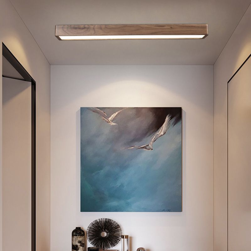Muto Plafonnier Rectangulaire Moderne, Bois/Acrylique, Bois, Salon