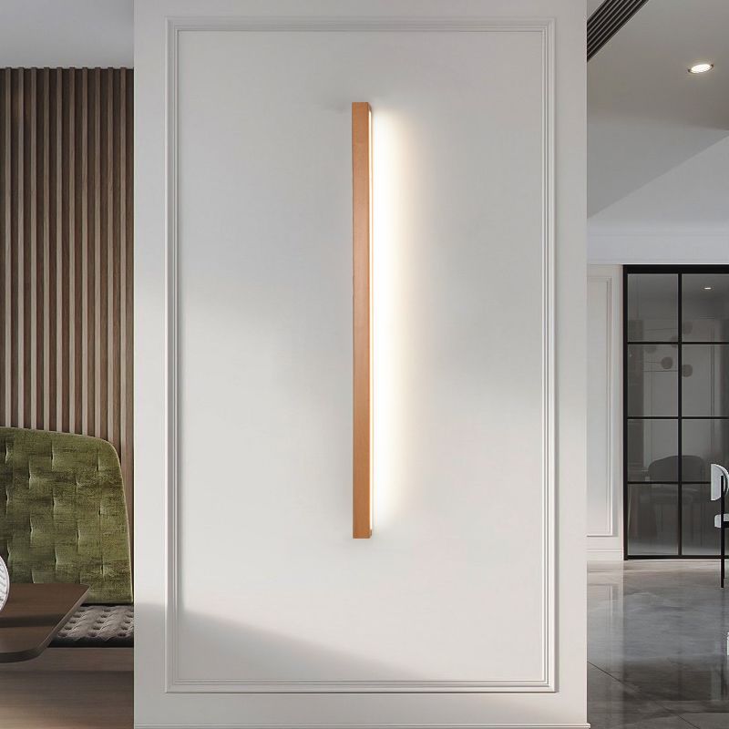 Muto Applique Murale Miroir Linéaire Minimaliste Bois Salon